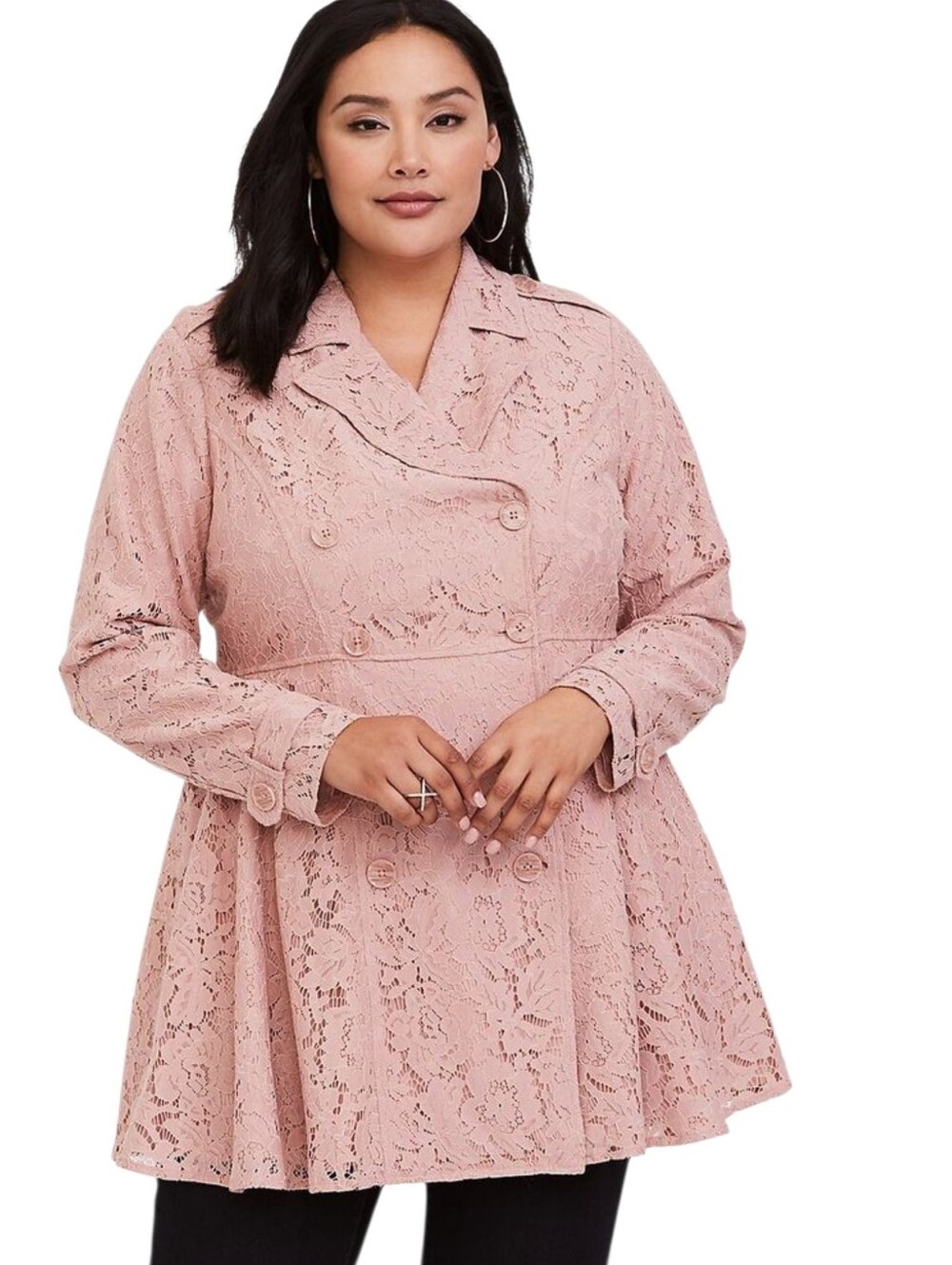 TORRID Pink Lace Trenchcoat In 3 (22/24)